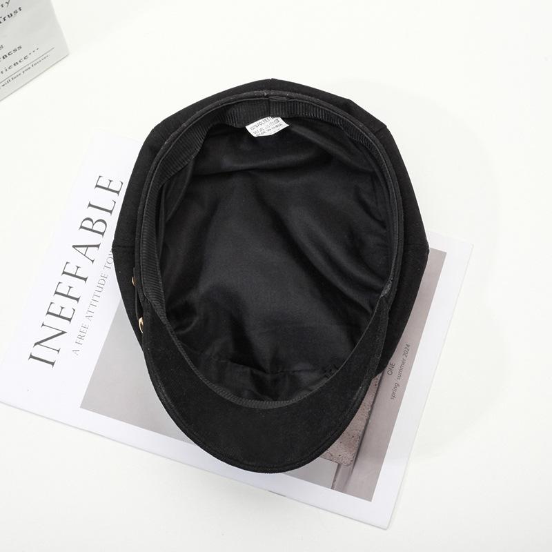 Осенне-зимняя шляпа художника, женская восьмиугольная шляпа, кепка газетчика