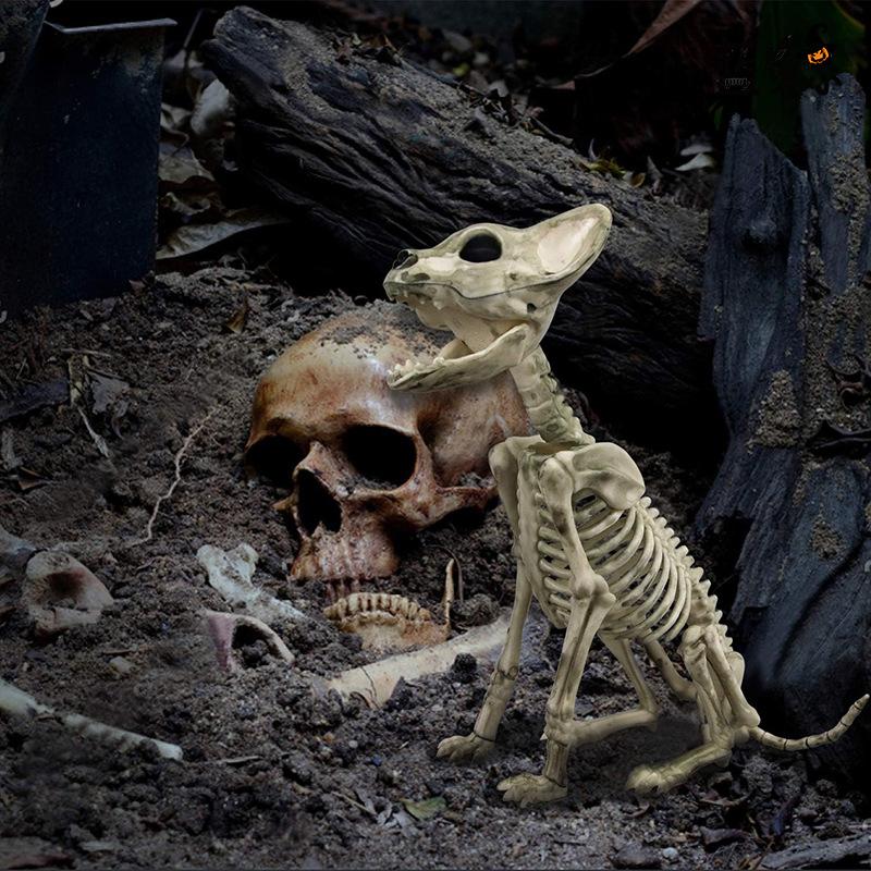 Halloween Skeleton Cat Prop 21.5cm Scary Yard