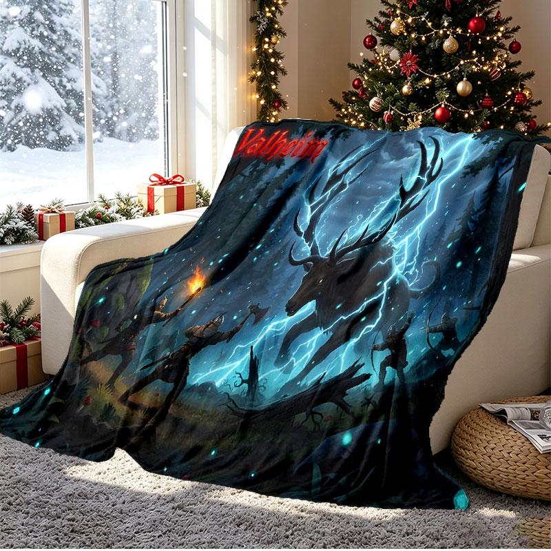 Valheim Pattern Blanket for Home Decoration, Bed, Sofa, Car Travel, Camping, Suitable for All Seasons, Birthday Christmas Gift
