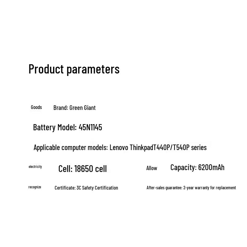 Llano Laptop Battery for Lenovo ThinkPad T440P T540P W540 L440 L540 Series