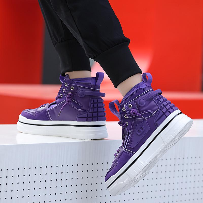 INS Style Purple Мужская обувь для скейтбординга, уличная одежда, высокие кроссовки на платформе, мужская мода, шнуровка, обувь для скейтбординга на открытом воздухе