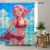 2D плотная аниме сакура красное бикини пляжная шторка для душа водонепроницаемый декор для ванной комнаты