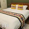 European Cotton and Linen Bed Flag with Diamond Shaped Flower Pattern Beds End Towel Hotel Homestay Special Bedding Bed End Cover Cushion Pillow