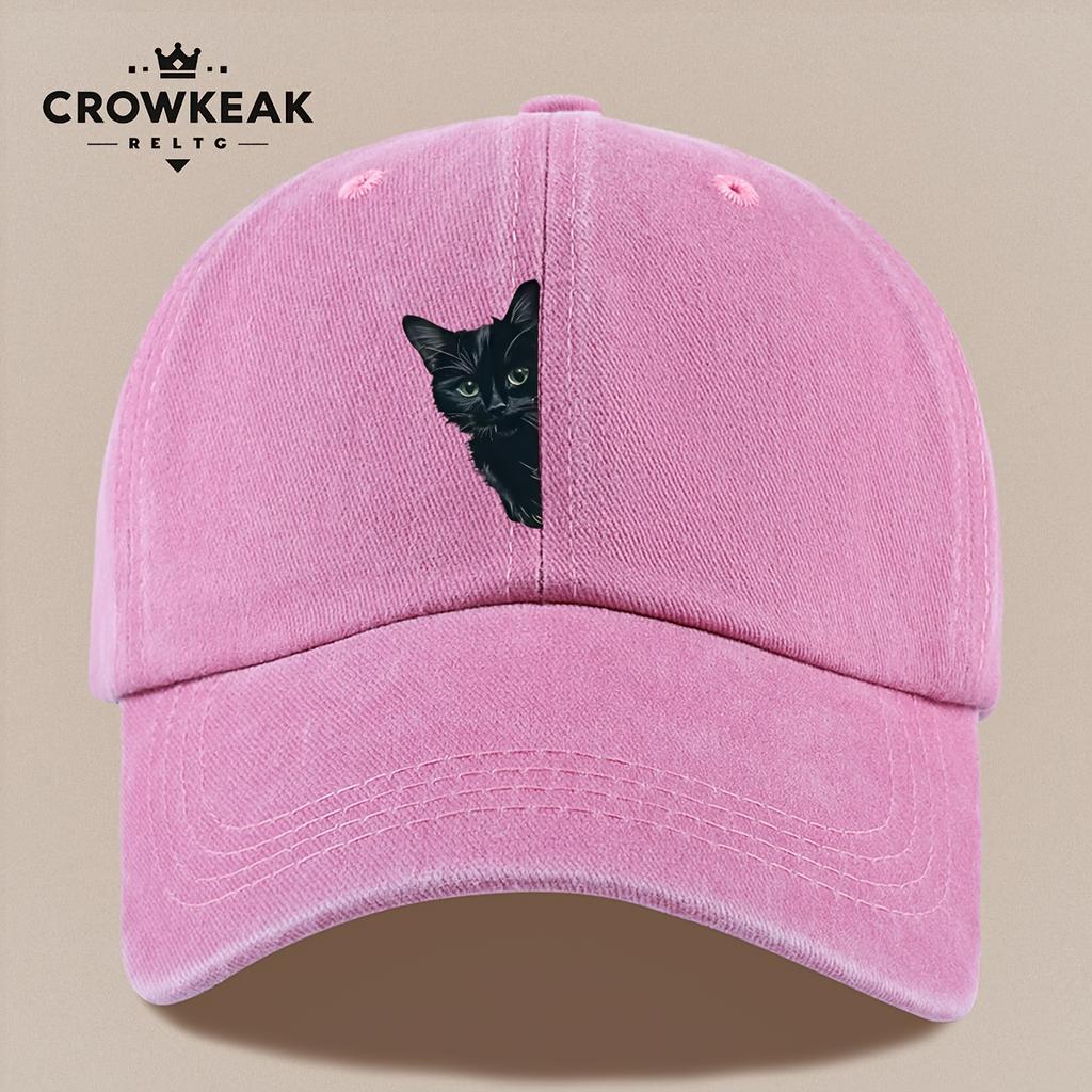 pc Cat Fun Pattern Baseball Cap Vintage Print Adjustable Outdoor Casual Hat Comfortable and Breathable Lightweight for Men and