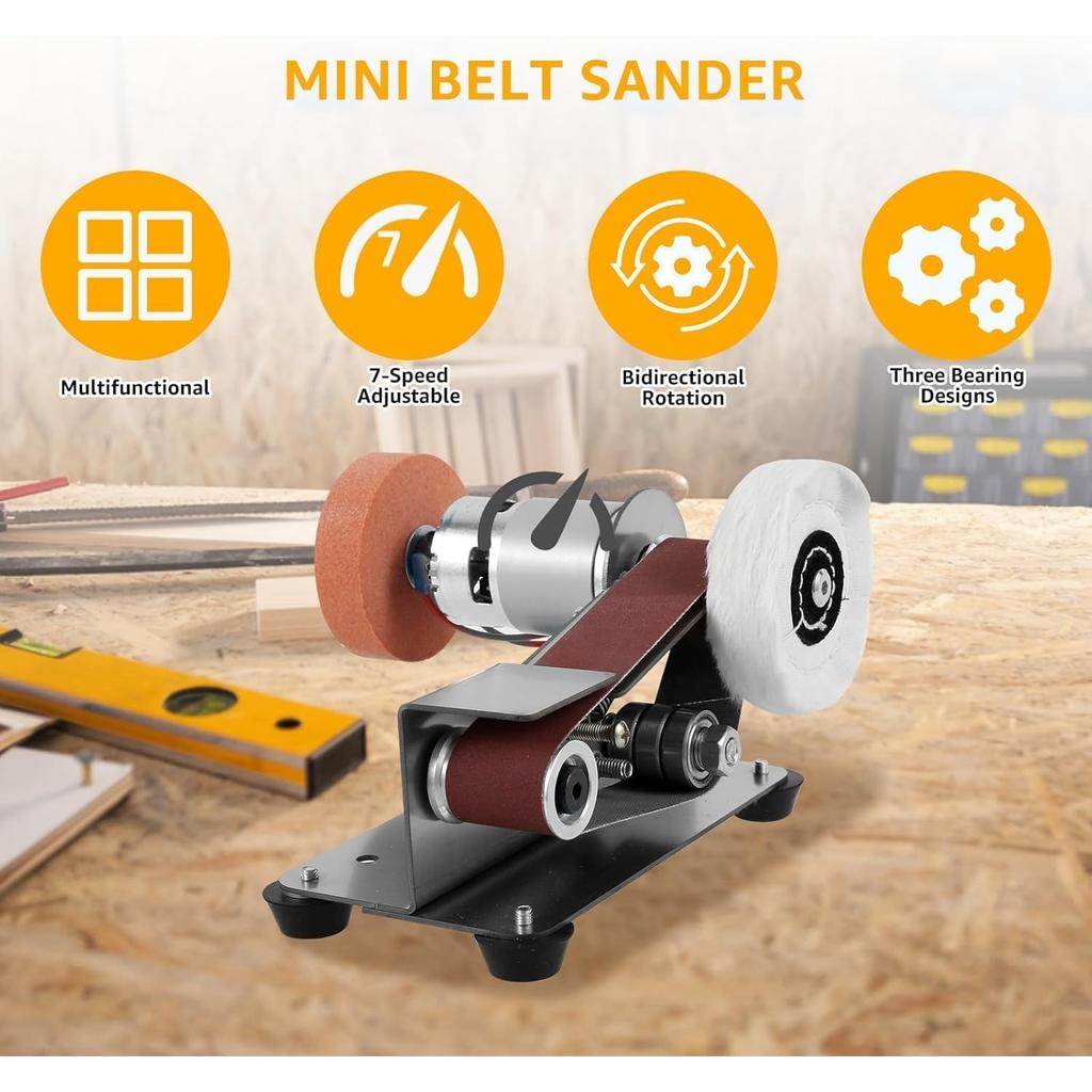 Mini Belt Sander Electric Knife Sharpener, 7-speed Adjustable Bench Grinder, Low Noise Polisher For Metal Jewelry, Efficient Grinding Sharpening Tool