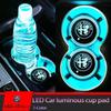 ACPXJ1 2pcs Car LED Smart Water Cup Mat USB Light Drink Holder Coaster for Alfa Romeo Logo 155 156 159 Giulia Mito Stelvio 4C GT Spider