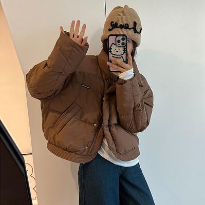 Высококачественная белая утиная пуховая короткая женская куртка с воротником-стойкой, свободная теплая куртка небольшого размера