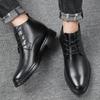 Стильная новая мужская удобная обувь для отдыха на открытом воздухе 2024 года из натуральной кожи мужские ботинки мужские зимние универсальные мотоциклетные ботинки