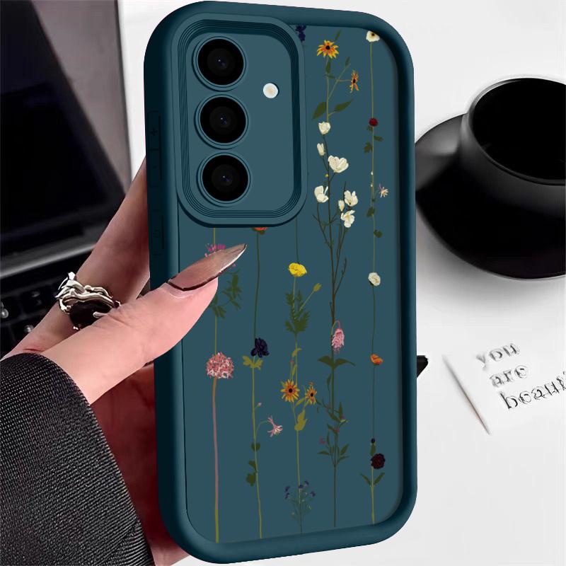 Модный чехол для телефона с цветочным принтом, мягкий, для Samsung S25 S24 FE S23 Ultra S22 S21 Plus A55 A35 A54 A34 A15 A14 A17 A37 A57 S26, силиконовый, противоударный