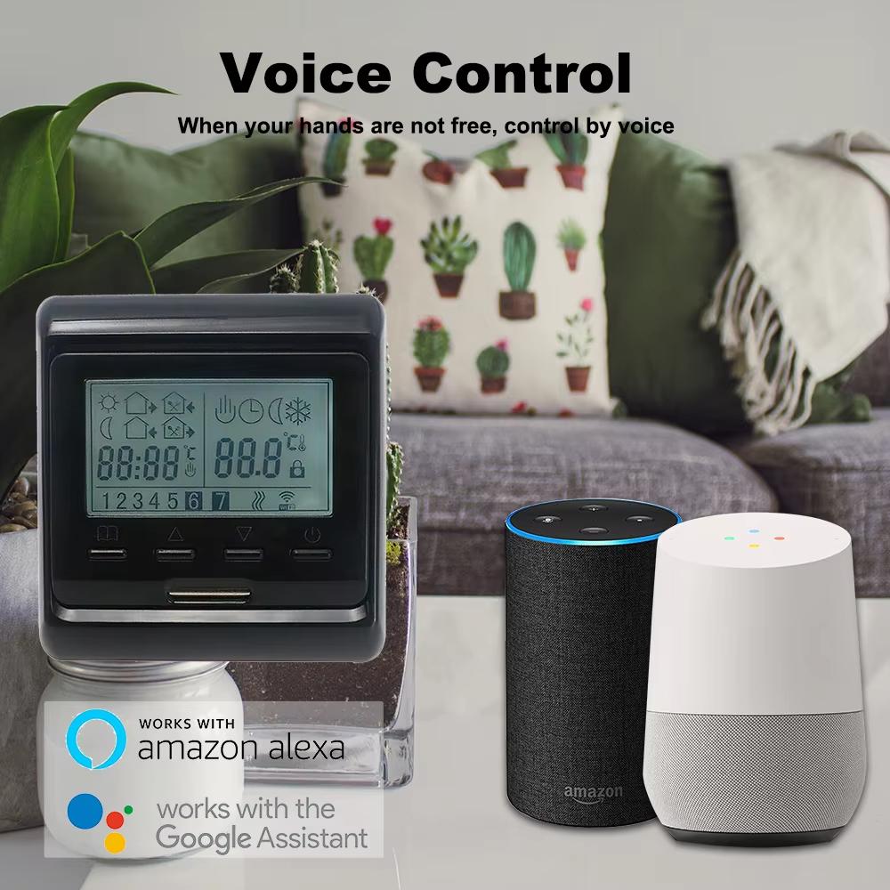 Программируемый термостат Tuya WiFi 90~230 В 16 А Умный регулятор температуры для системы электрического отопления Дистанционное управление через приложение Работает с Alexa Google Home