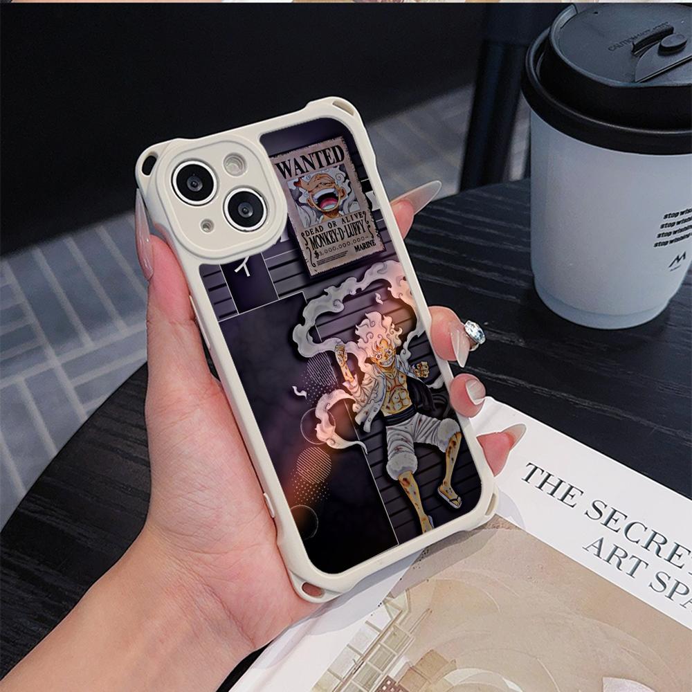 Мягкие чехлы для телефонов Ae92 One Piece Luffy Gear 5 для iPhone 16 15 14 13 12 11 Pro Max 7 8 Plus XR XS с ремешком на запястье, защитным шнурком для углов, задняя крышка