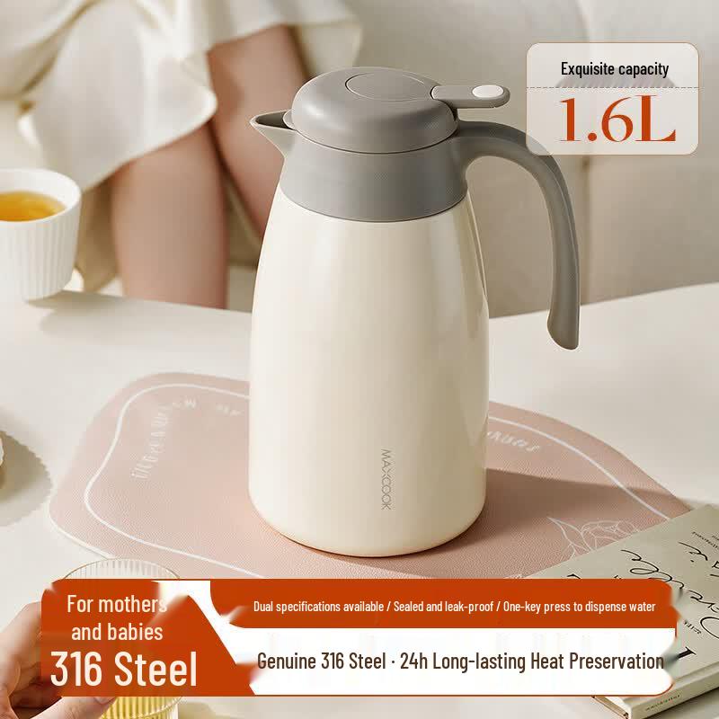 MAXCOOK 1.6L 316 Stainless Steel Vacuum Insulated Thermos Flask