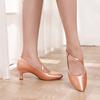 Fashion Satin  Ladies Modern Dance ShoesTango Latin Dance Shoes Waltz Closed Toe Dance  Shoes Heeled 5CM