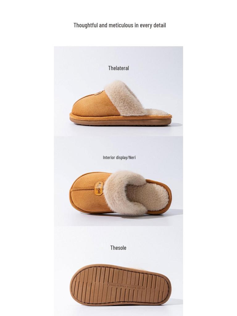 Men's Thickened Plush Cotton Slippers - Autumn/Winter 2025 Indoor Wear, Warm & Deodorant