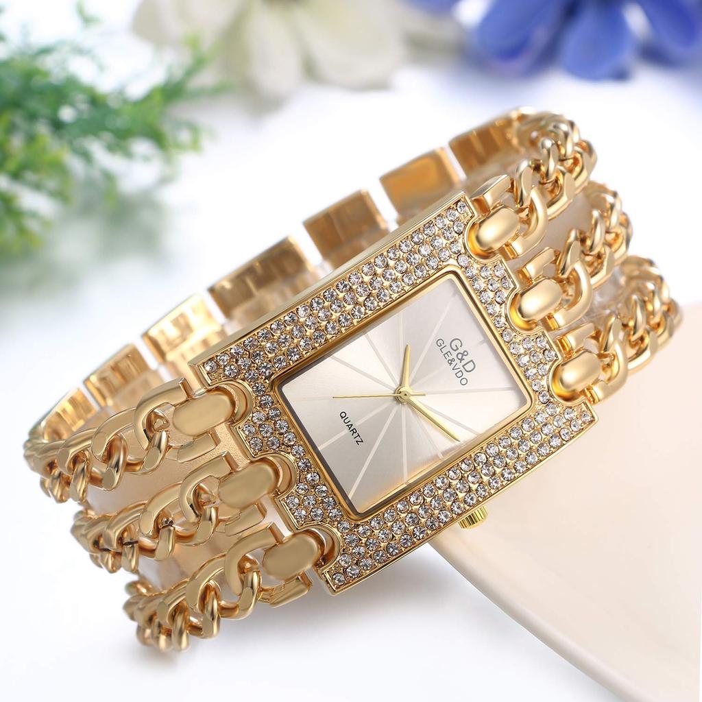 Часы JEWELRYWE, популярные, роскошные, с бликами, старинные, модные, браслетные, на каждый день, золотые, для женщин, подруги, дочери, на день рождения, годовщину,