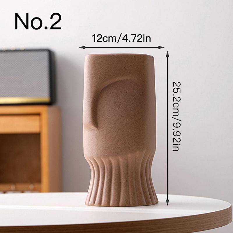 Abstract Face Vase Ceramic Hydroponic Vase Flower Arrangement Home Decor Desktop Art Ornaments Garden Decoration