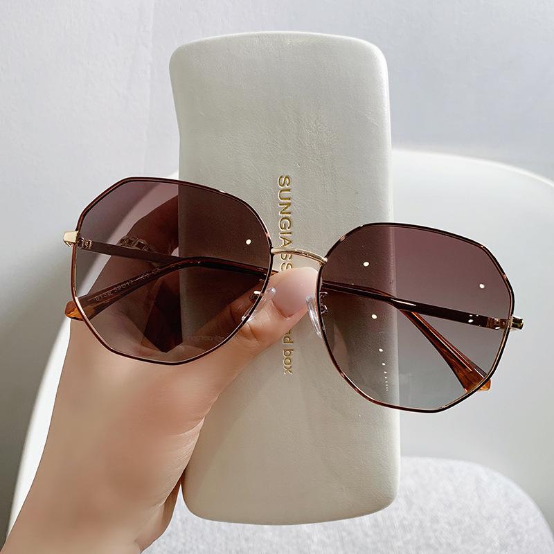 Солнцезащитные очки, женские очки с защитой от ультрафиолета, мощные очки, высококачественное ощущение большого лица, тонкие поляризованные солнцезащитные очки высокой четкости