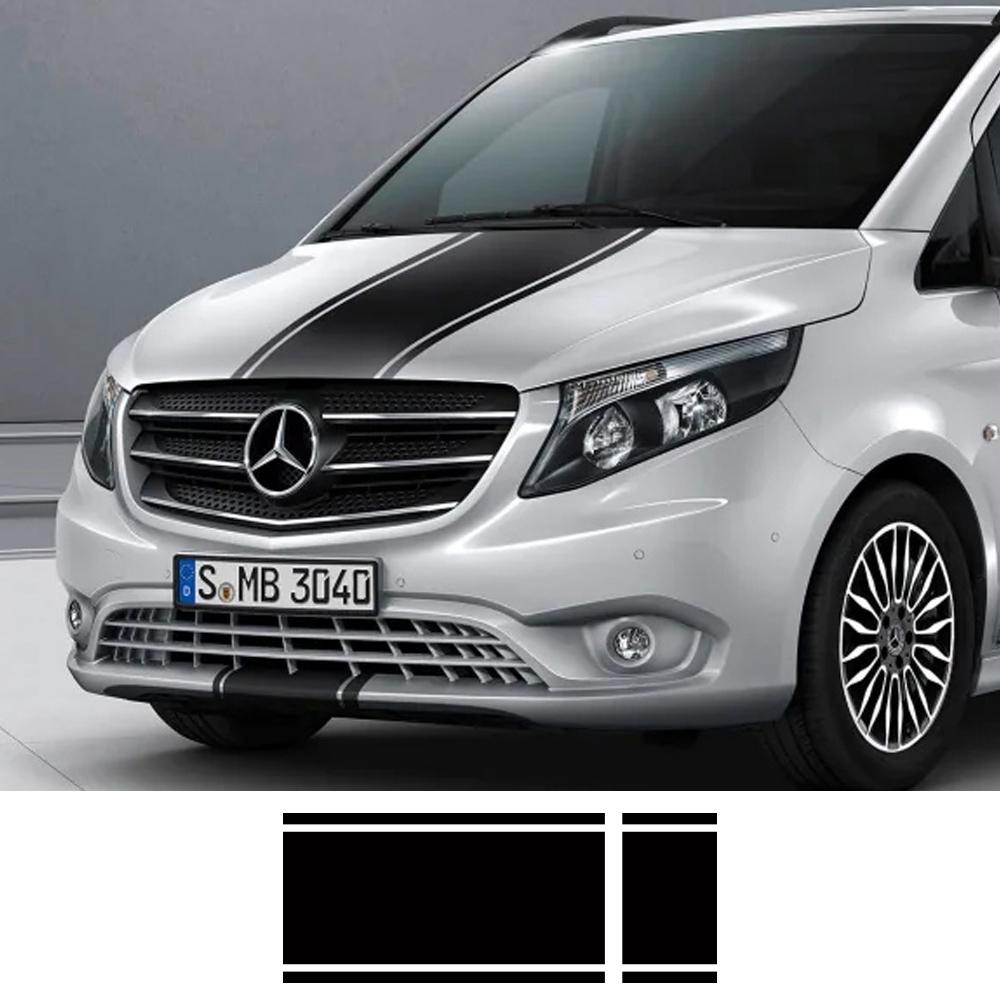 AKXY7 Для Mercedes BENZ Vito Передние Полосы-Наклейки Виниловая Наклейка на Капот Автомобиль DIY Водонепроницаемые Наклейки Аксессуары