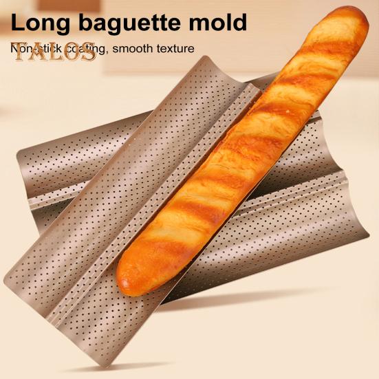 Форма для багета, антипригарная волнистая форма для багета, перфорированный противень для выпечки багета из итальянского хлеба на закваске