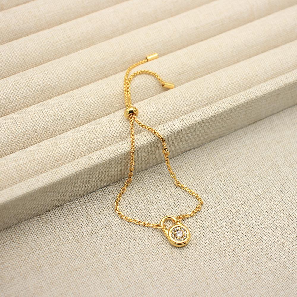 Роскошный женский медный ювелирный набор с золотым покрытием: Ожерелье & браслет