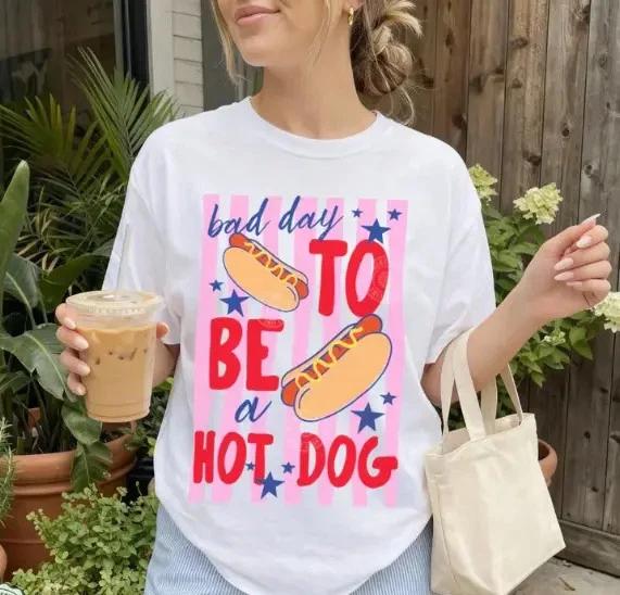 Bad Day to Be a Hot Dog Shirt Funny Summer BBQ USA Tee