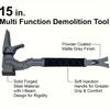 Damaly,Outdoor Multifunctional Hammer With Crowbar Fire Rescue Tool Demolition Tool Hammer Hand Tool