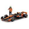 Bburago Модель 2024 года Масштаб 1/24 F1 McLaren MCL38 #4 с фигуркой Ландо Норриса / Гоночный спортивный автомобиль Литая модель автомобиля 18-28040 (# 4)