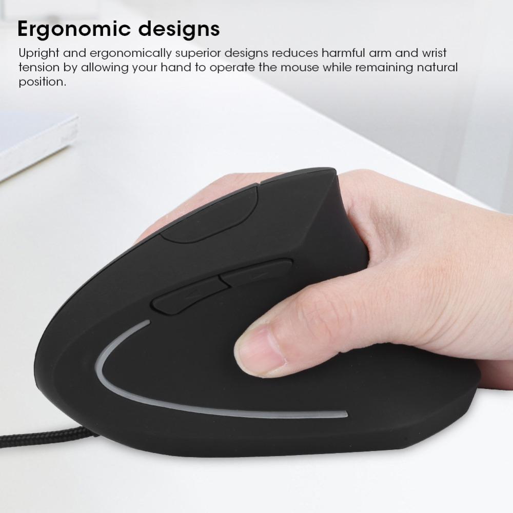 Colorful USB Wired Vertical Mouse Adjustable DPI Wired Mouse Vertical Mouse Computer Laptop