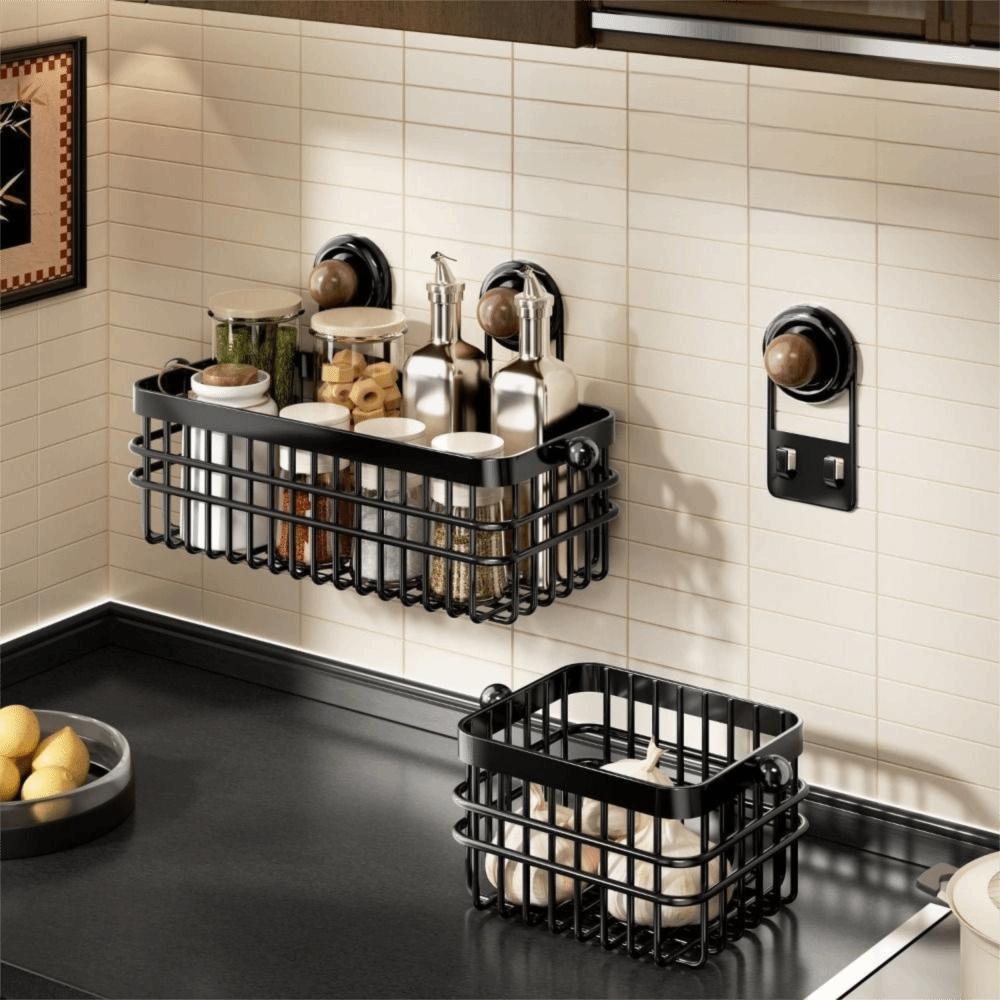 Rust-proof Kitchen Wall Hanging Rack Suction Cup Hanging Onion Storage Box Shower