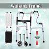 Foldable Elder Walking Frame Adjustable Curve Handle Lightweight Walker Aid Frame Medical Rehabilitation Training Bracket