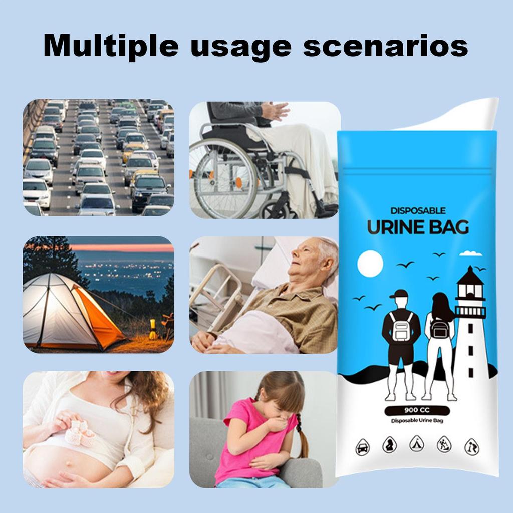 Urine Bags For Women Leak-Proof 900cc Pee Funnel Pee Bags For Travel For Men Women Elderly Camping Hiking Backpacking Car Road