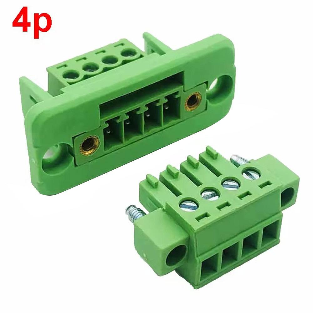 Pitch 3.81mm Pluggable Terminal Block Connector with Flange Fixed Panel Male Female Plug