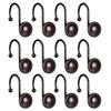12PCS Antique Decorative Shower Curtain Hooks Rustproof Oil Rubbed Bronze Curtain Ring for Bathroom Curtains Rod