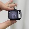 Retro TV Shaped Keychain with Light & Sound Miniature Television Tv Model Toy Pendant for Bag Charm Key Ring Chain