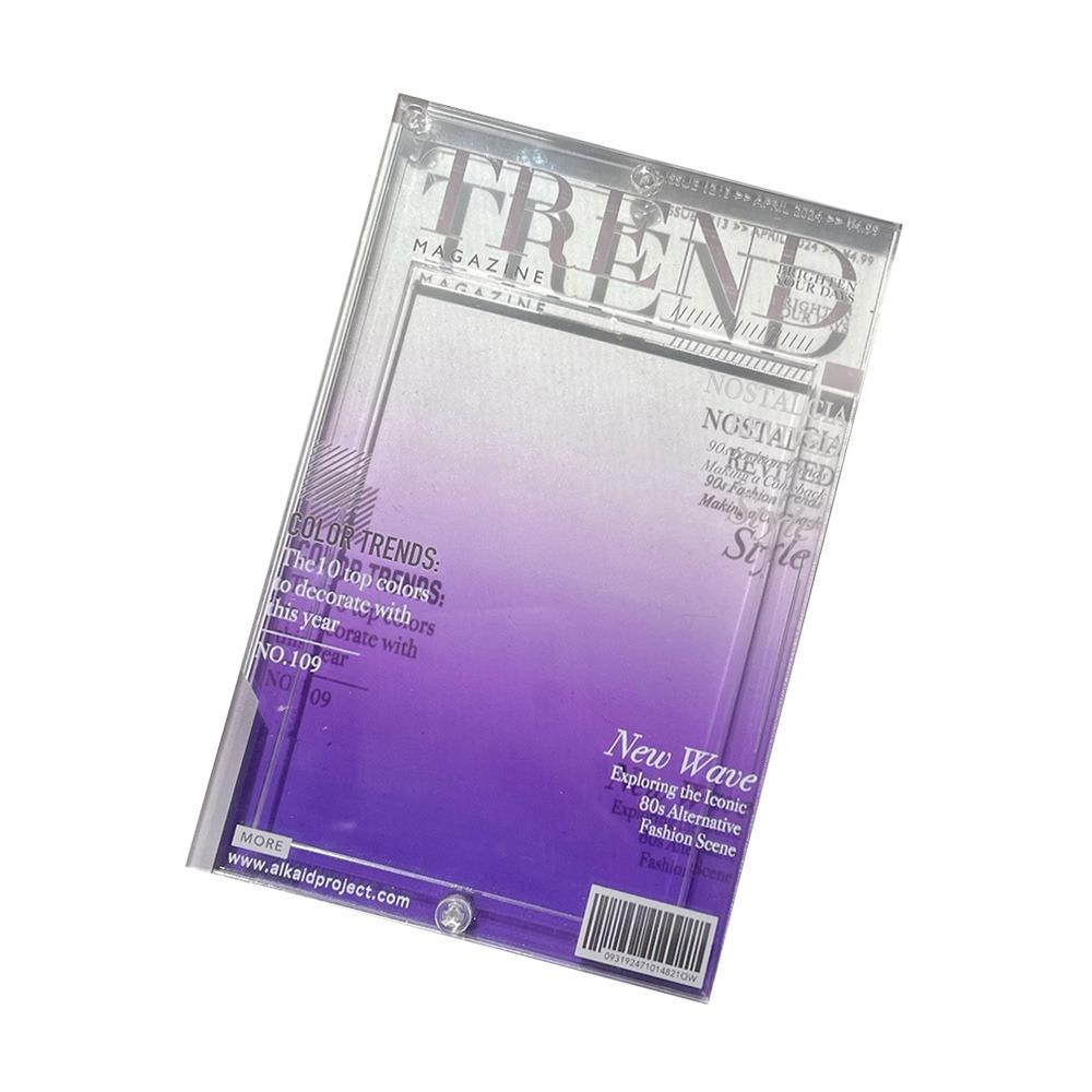 Модный фотоальбом в журнальном стиле, 3-дюймовая фоторамка, прозрачный акриловый держатель для фотокарточек с подвеской-цепочкой с бусинами, рамка для K-pop карточек