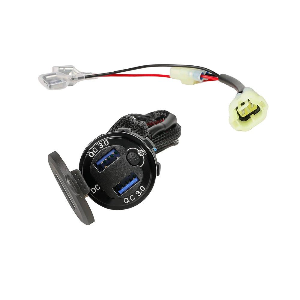 Dual USB 3.0 Fast Charger Socket Power Outlet Adapter For Honda NX500 2024-2025