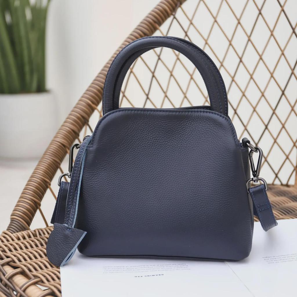 Genuine Leather Women's Top-Handle Shoulder Bag - Elegant European & American Style 2025