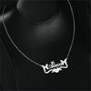 Custom Name Butterfly Ribbon Love Necklaces For Women Gold Color Stainless Steel Name Necklace Wedding Christmas Jewelry Gift