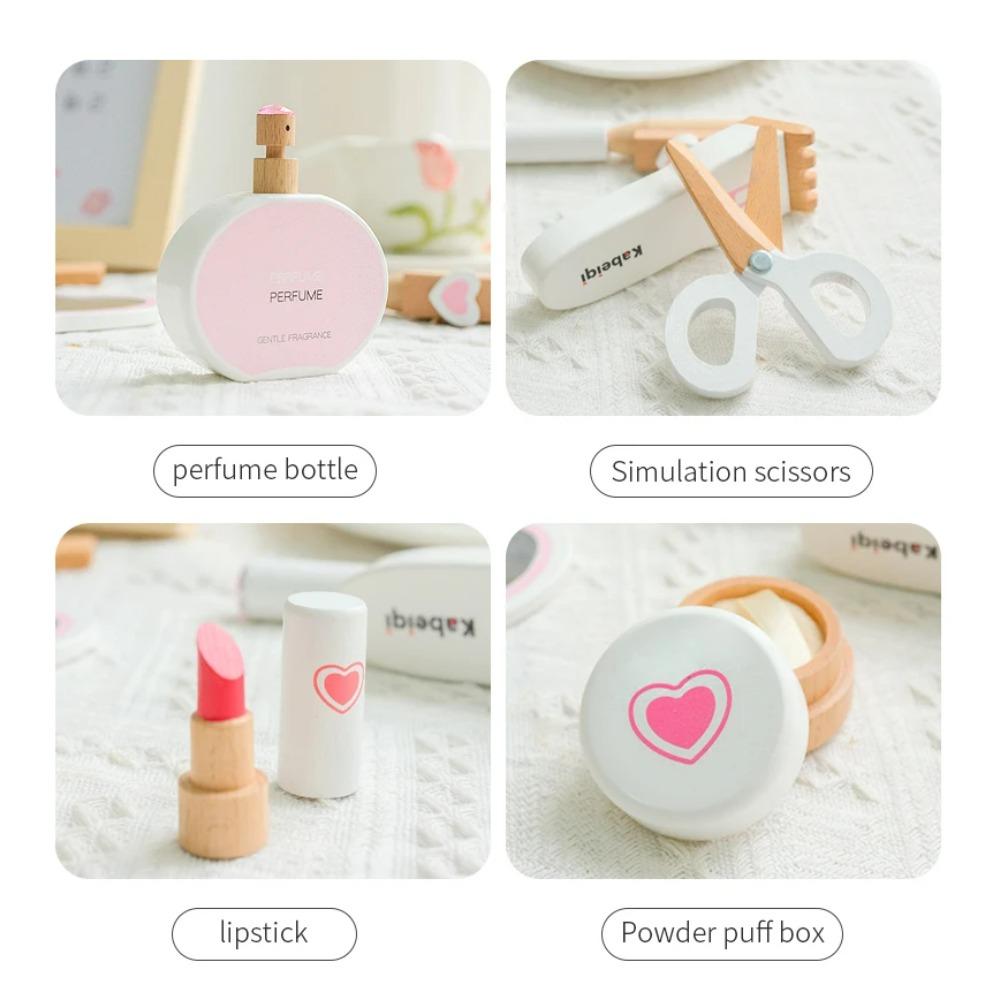 Children's Makeup Bag, Toy Play, Wooden Princess Simulation Makeup Tool, Little Girl Gift