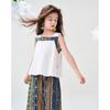 Montagut Girls' Summer Ethnic Style Sleeveless Top & Wide-Leg Pants Set