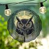 Metal Owl Wind Chime with 360 Degree Rotation Reflective Outdoor Garden Decor No Battery Needed Perfect Gift for Nature Lovers