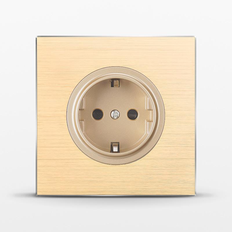 86 тип 1 2 3 4-клавишный 12-позиционный светодиодный индикаторный выключатель из алюминиевого сплава, универсальная роскошная настенная двойная розетка ЕС Франция Великобритания