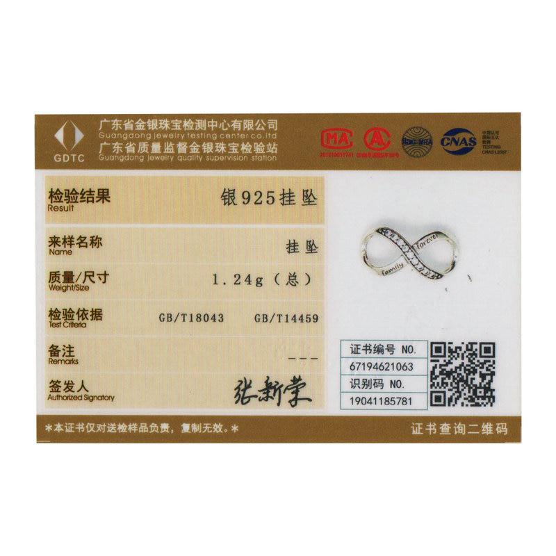BAMOER Real 925 Sterling Silver Infinity Family Forever Clear Crystal Charm Beads for Women