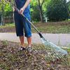 Adjustable Garden Leaf Rake Alloy Telescopic Hoe Grass Tool Multi Toothed Metal Rake for Deciduous