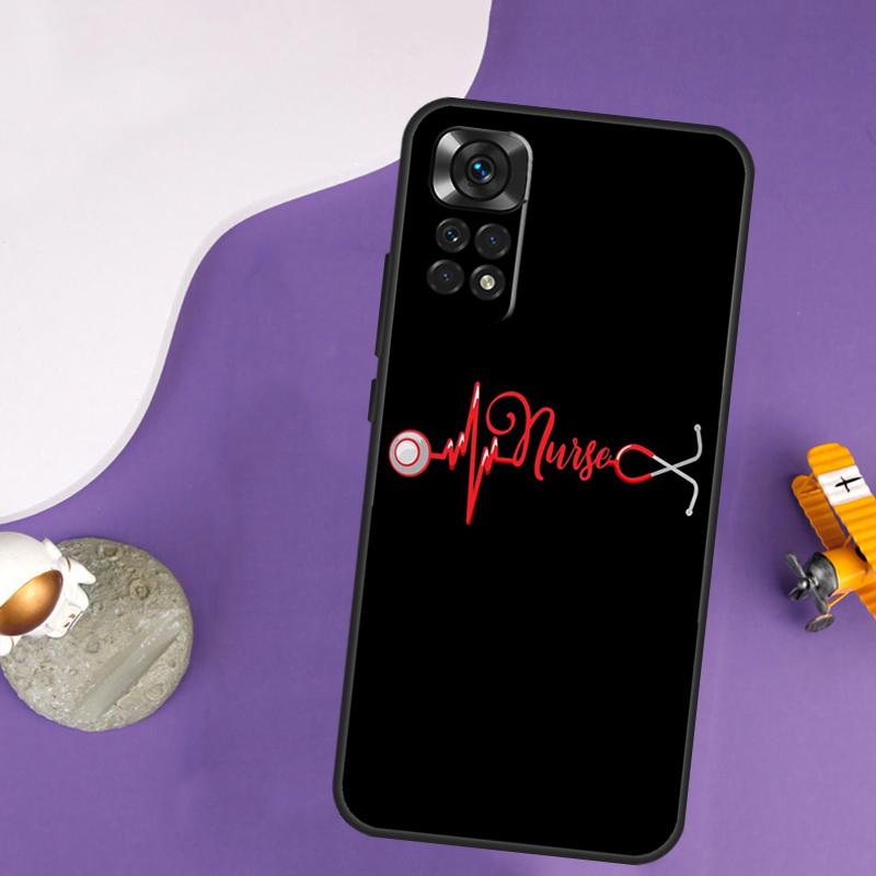 Чехол 'Сердцебиение Медсестры' Для Xiaomi Redmi Note 13 Pro 14 12 9 10 11 Pro 10S 11S 12S Redmi 14C 13C 10C 12C Обложка