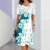 New Patchwork Floral Print Women's Dresses Female Elegant Midi Dresses Summer Plus Size Women's Clothing