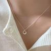 Women's Silver Thin Line Daily Simple Ring Necklace (Webabc4)