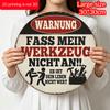 2D плоский 1 шт. Большой 30*30 см Забавная немецкая алюминиевая подвесная табличка "Не трогай мои инструменты", Ретро Предупреждающий Декор для Мастерской, Гаража и Дома, Юмористические Инструменты