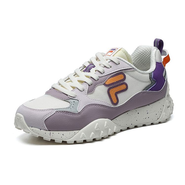 Fila Fusion Ткань с принтом пиццы Синтетическая кожа Спортивные Удобные Модные Низкие Повседневные Кроссовки Женские Сиренево-серый T12W125209FGG