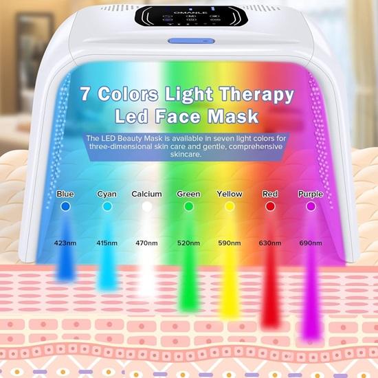 Led Light Therapy, Face Red Light Therapy with Spray Function, 7 In 1 Beauty Equipment for Skin Care At Home, Face Mask SPA Equipment, Facial Skin
